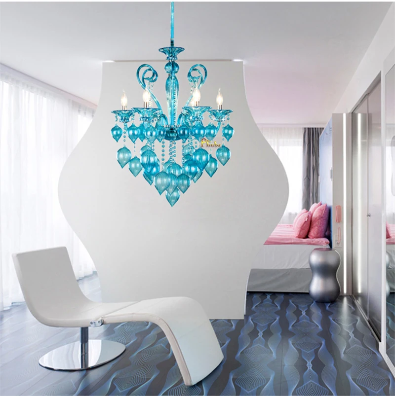 

Modern Chandelier Lighting Blue Hanging lamp for Living Room Glass Bubbles Chandelier for Dining Room Hanging Light Fixture