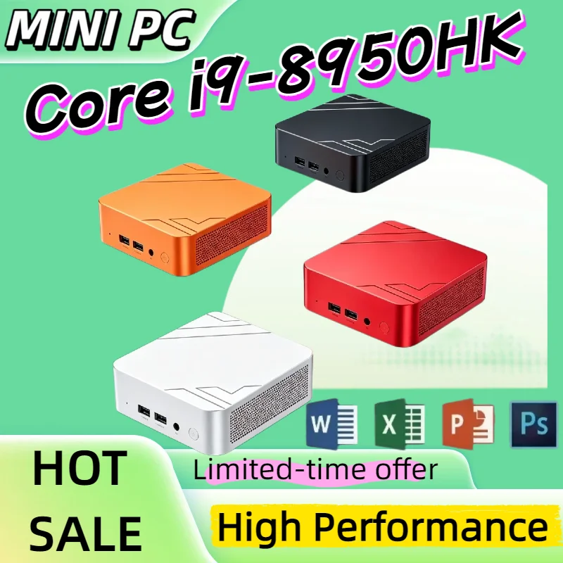 2026 Intel Core i9 8950HK Portable PC Computer Windows Mini PC 16GB RAM 1TB/2TB SSD WiFi 6 BT 5.2 4K Gaming Pc Desktop