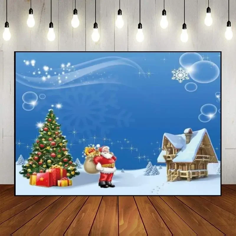 Merry Christmas Xmas Home Snow Baby Shower Background Jesus Photo Fireplace Custom Birthday Backdrop Dreamy Pure Gift Village