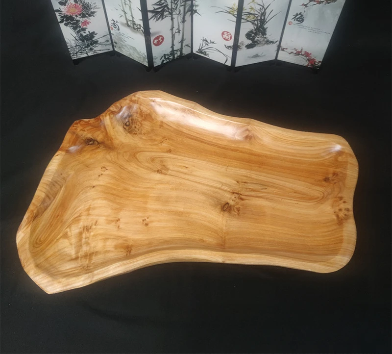 صينية تقديم من الخشب الصلب بتصميم جذر طبيعي طبق تقديم الحلوى صديق للبيئة مصنوع يدويًا للمطبخ والوجبات الخفيفة ولوح الجبن وتناول الطعام المنزلي #6