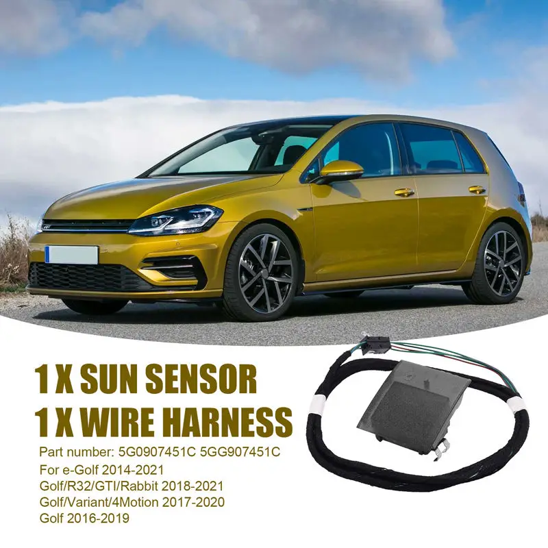 

Car Air Conditioning Control Unit Switch Sun Sensor With Wire Harness For VW Golf 7 Golf 7.5 5G0907451C