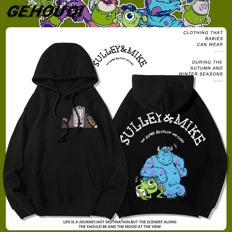 

Disney Monster University Co-hoodie Men Big Eyes Blue Hair Monster Cartoon Peripheral Coat Loose Children's Clothes