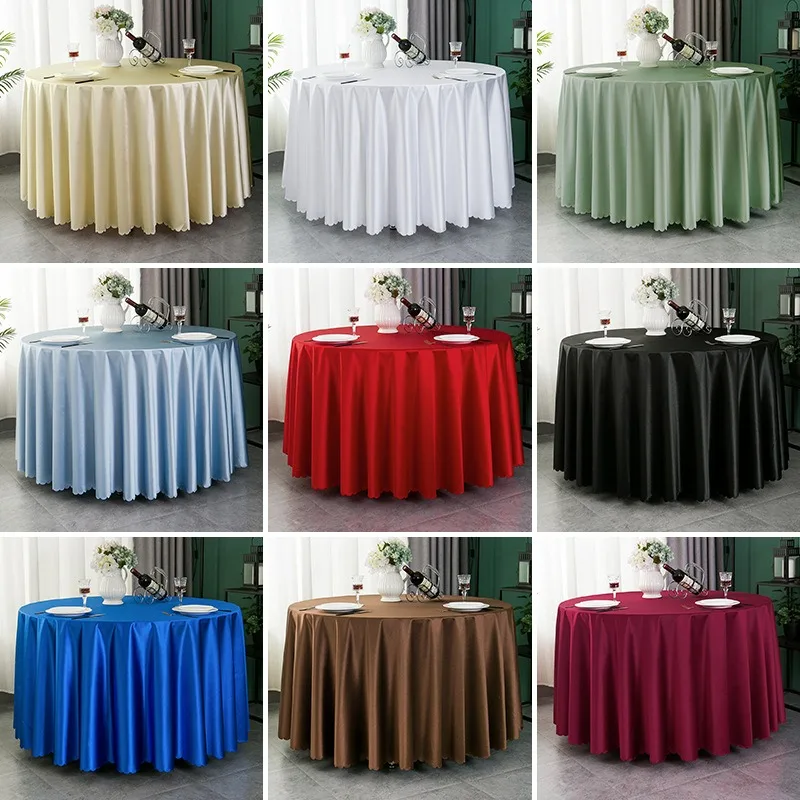 Round Wedding Tablecloths Large size Bright tablecloth reusable Table Covers for Wedding Party Birthday Banquet Formal Events