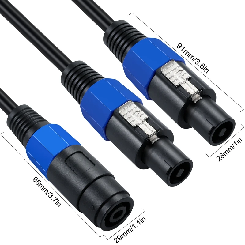 Speakon Splitter Cable,1 Male to 2 Female and 1-Female to 2-Male XLR Y Splitter Speakon Splitter Cable 50cm.