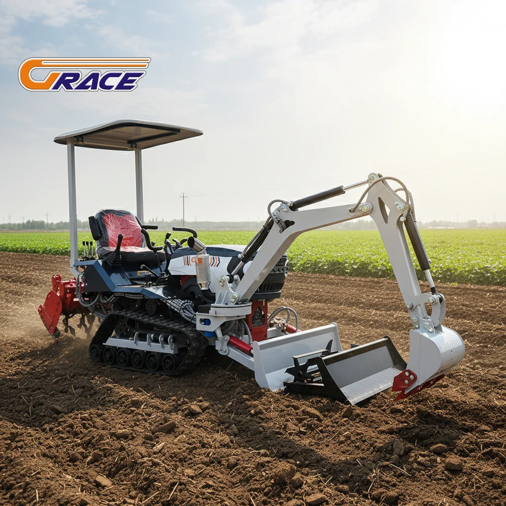 Multifunctional Mini Excavator 2 Ton Mini Digger for Garden Engineering Digging Trenching Excavation