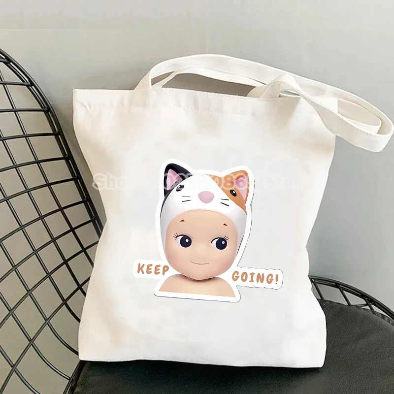 Miniso Sonny Angel حمل حقيبة الحقيبة ركاب طالب بسيط متعدد الاستخدامات النساء ركاب حزم هدية لطيف الكرتون أنيمي حقيبة تسوق