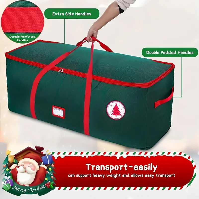 600D Thick Material Oversized Christmas Tree Storage Bag- Canaccommodatea7.5-foot Artificial Tree, Perfect for Christmas Storage