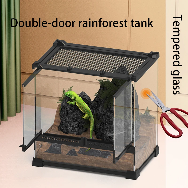 Galss Terrariums Reptile Breeding Tank Transparent Turtle Lizard Hamster Display Box Amphibious Landscape Ecological Tank