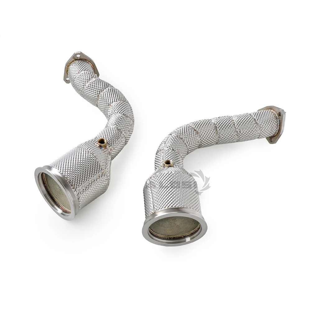 

For Audi RSQ8 4.0T 2019-2023 racing perfomanc exhaust pipe stainless steel with catalytic exhaust downpipe with heat shield