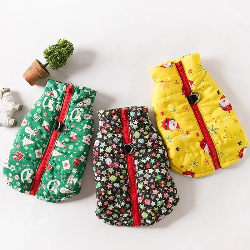 

Winter Warm Dog Down Jacket Chrismas Dog Cat Coat Jacket Windproof Pet Clothes for Small Medium Dogs Chihuahua Padded Clothes