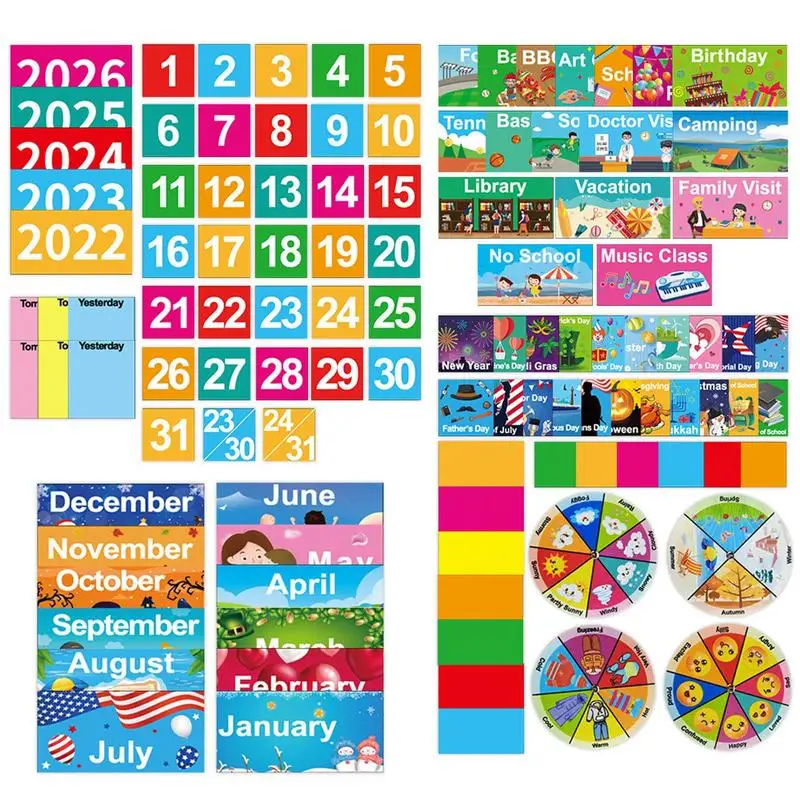 Voorschoolse Kalender Voor Klaslokaal Zak Maandelijkse Kalender Met 4 Haken Vroege Educatie Tools Met 4 Spinners Temperatuur Seizoen