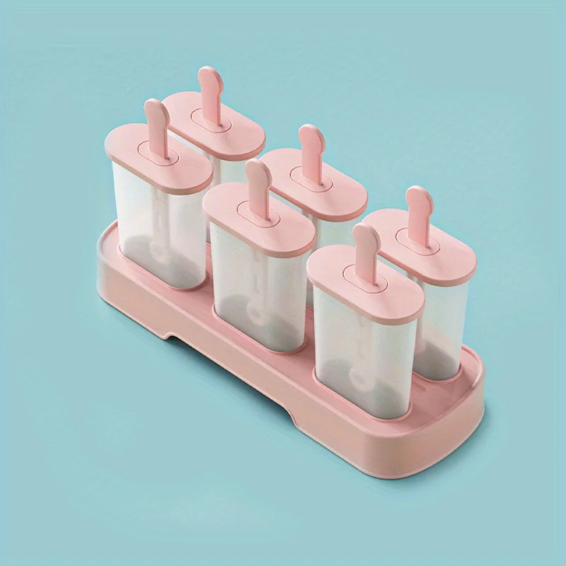1 molde para helado DIY, paletas caseras, sorbete y cubitos de hielo congelados, paquete de 6 agujeros, accesorios de cocina