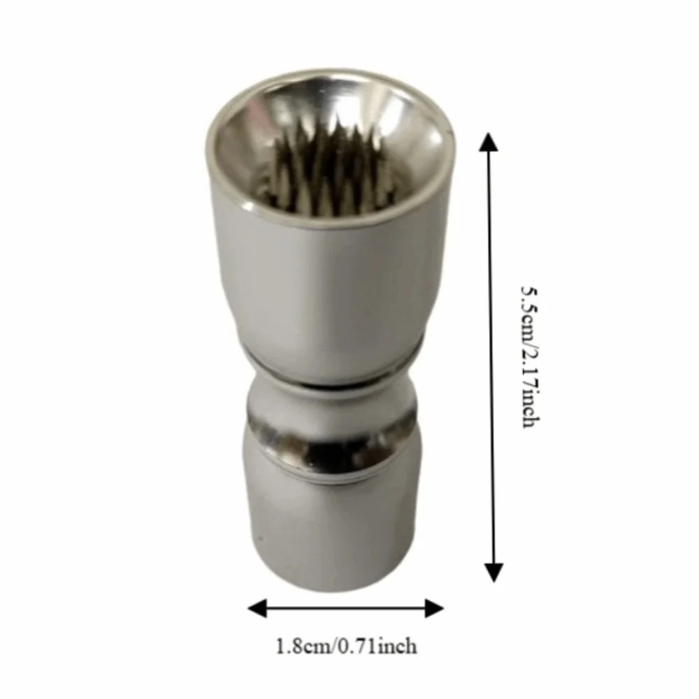 Aluminum Cue Tip Shaper Silver Cylindrical Body Snooker Tip Pricker Textured End Multi Function Billiard Repair Tool