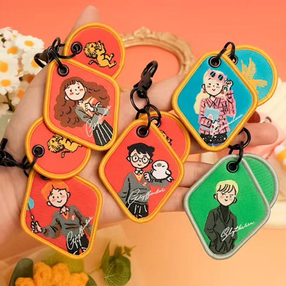 Gantungan Kunci Seri Karakter Harry Potter Asli Kartun Ron Malfoy Hermione Label Tenun Poliester Gantungan Kunci Dekorasi Ransel Hadiah