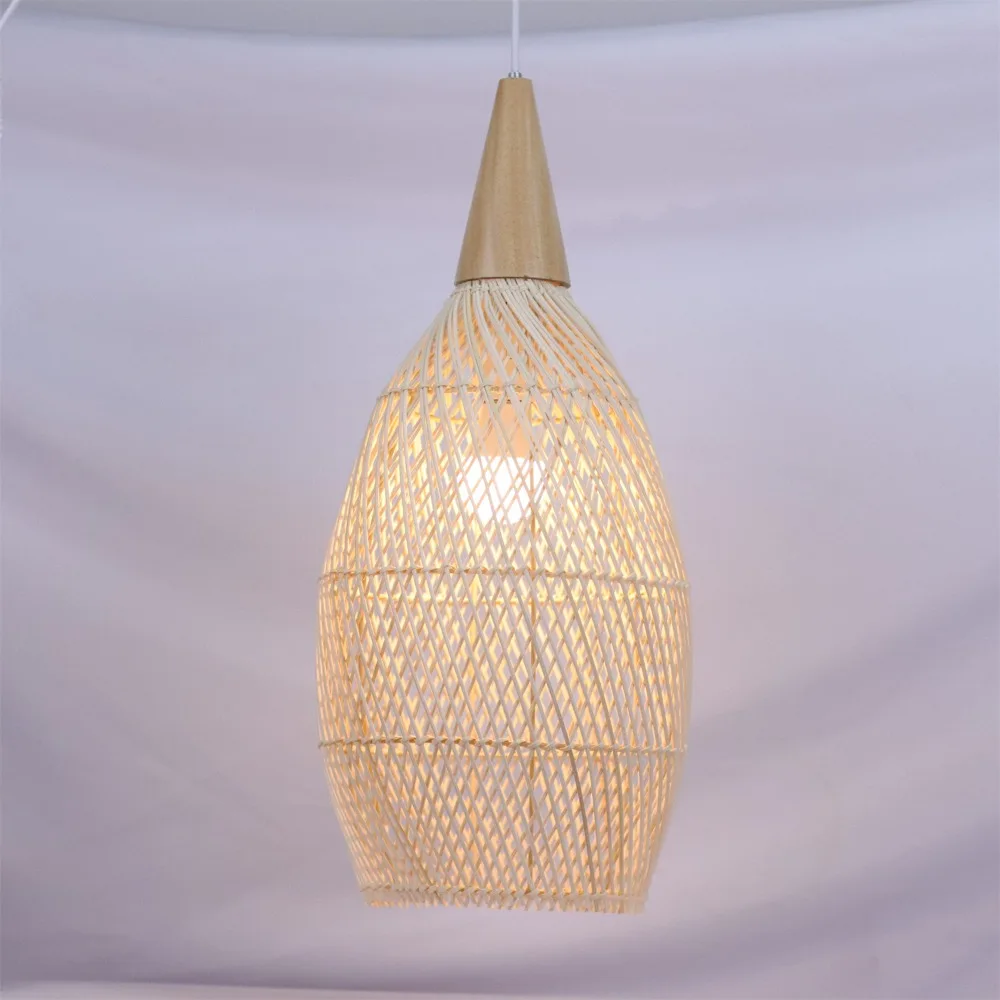 JOYINLED Pendelleuchten Vintage Handgefertigte Rattan-Lampe Japanischer Stil Wabi Sabi Beleuchtung für Kücheninsel Loft Esszimmer Licht – Detail 12