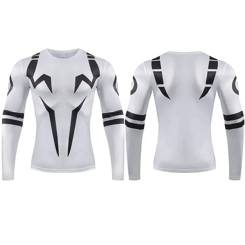 Men's Compression Shirt Anime Jujutsu Kaisen 3D Print Sport Quick Dry Tight Gym TShirts Fitness Workout Summer Male Tops Tee