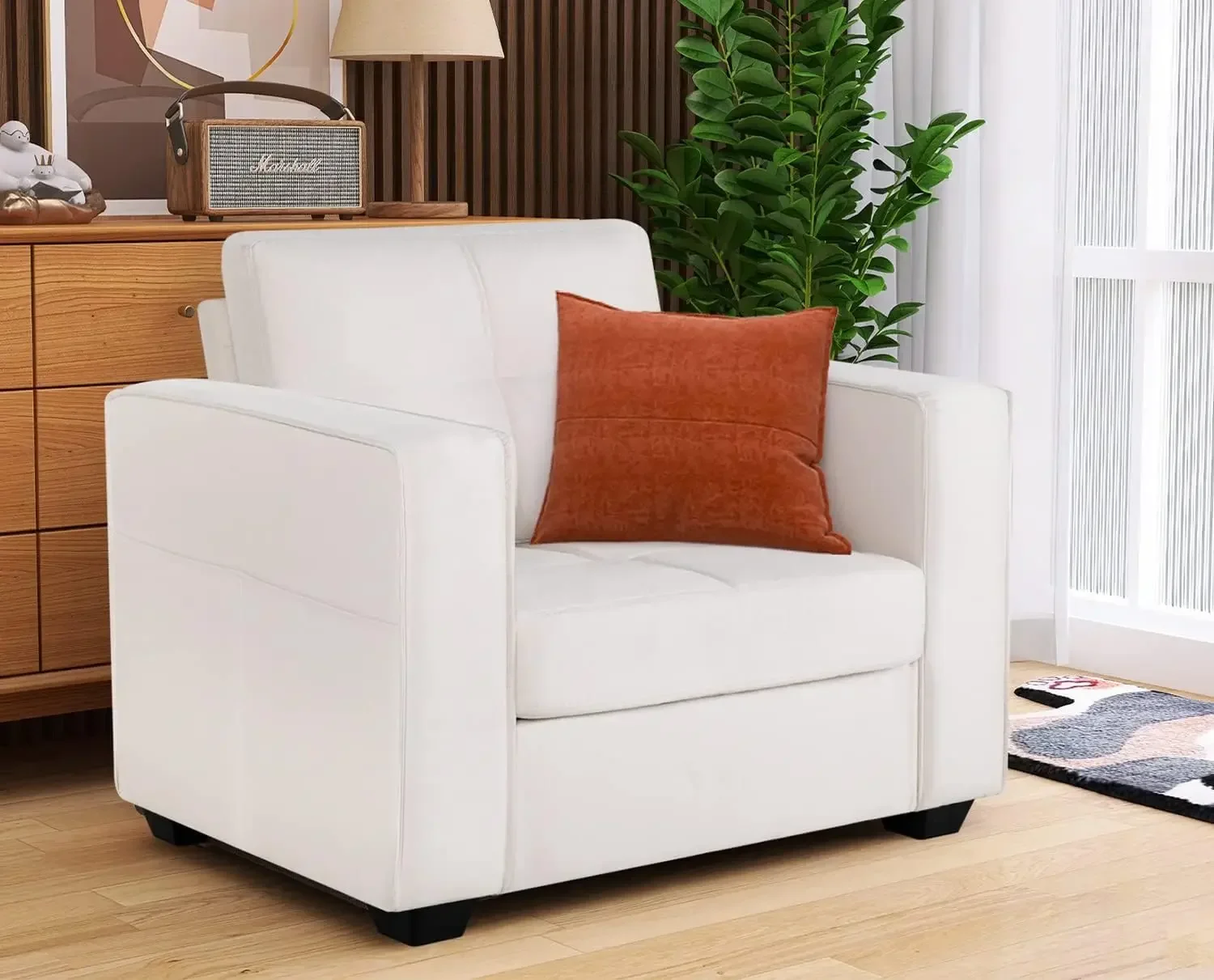 

A Modern Sectional Sofa Sets 2 Piece,Tufted Mid-Century Loveseat Couch,2 USB Charging Ports and Comfy Accent Arm Chairs