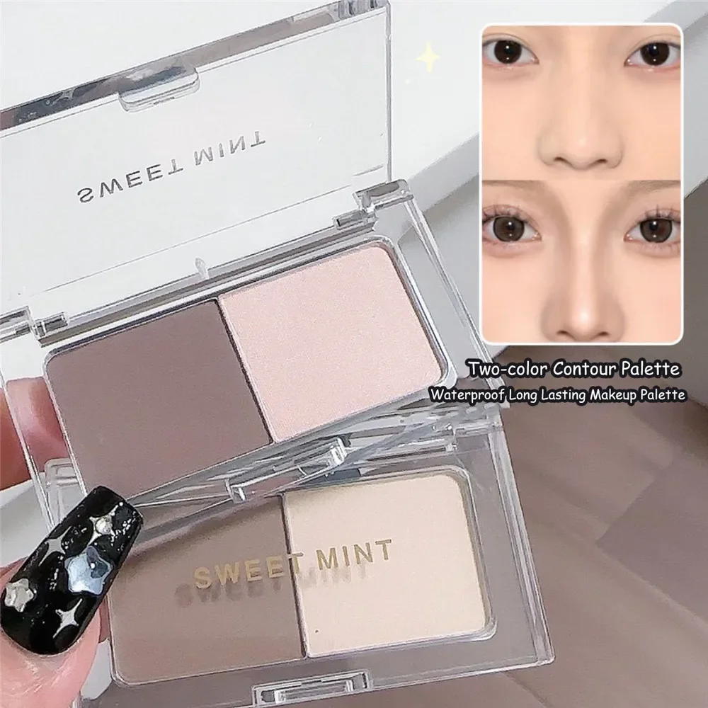 Two-color Nose Shadow Powder Highlighter Contouring Palette Side Shadow V Face Matte Brightening Multifunction Makeup Palette