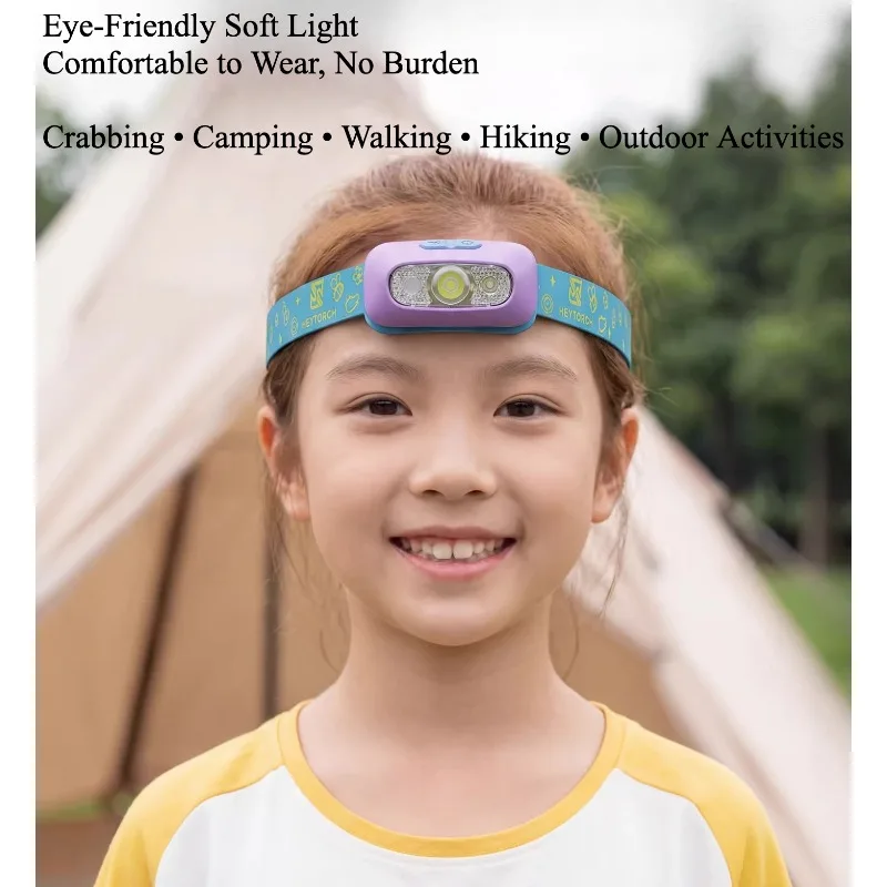 LED-Stirnlampe für Kinder, wasserdicht, superhell, lange Laufzeit, Stirnlampe für Camping, Angeln, Outdoor, Fahrrad