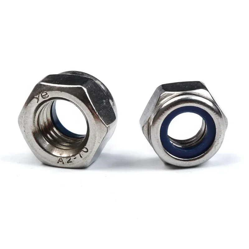 175PCS Hexagon Nylon Insert Lock Nut Set 304 Stainless Steel Hex Self Locking Nylock Assortment Kit M3/M4/M5/M6/M8/M10/M12