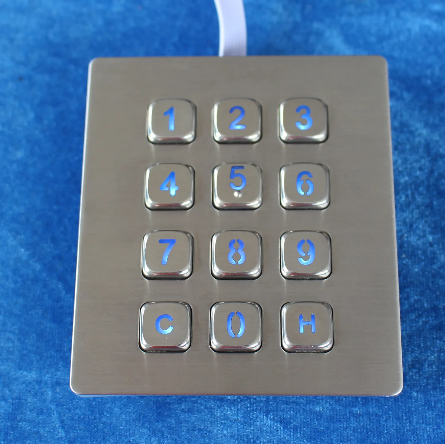 IP65 dynamic waterproof, dustproof, and riot-resistant stainless steel metal industrial numeric keypad with matrix circuit board