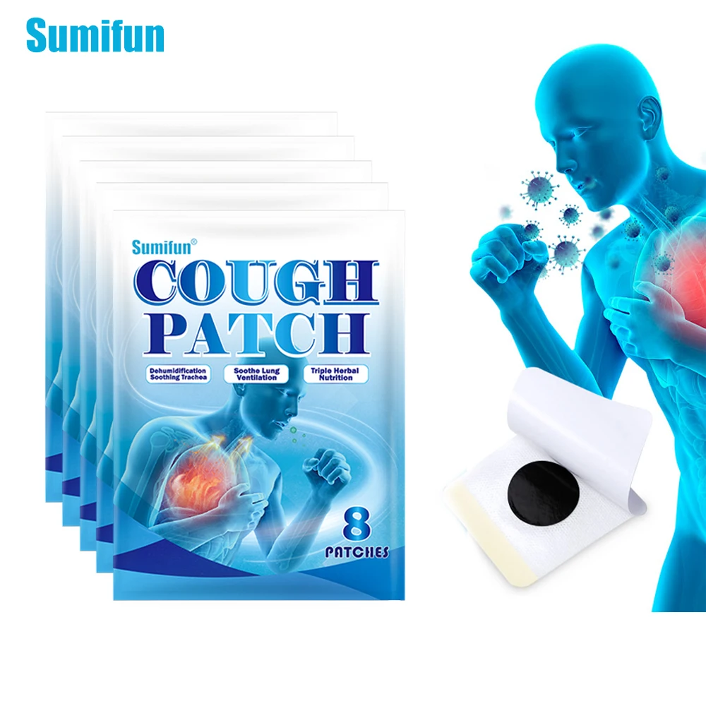 

8/24/40pcs Sumifun Anti-Cough Patch Asthma Cold Sore Throat Relief Sticker Cure Pneumonia Resolve Phlegm Care Lung Herbs Plaster