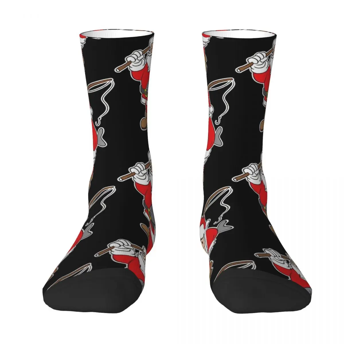 Christmas Xmas Santa Fishing Fisherman Fishing Socks Hiking 3D Print Boy Girls Mid-calf Sock