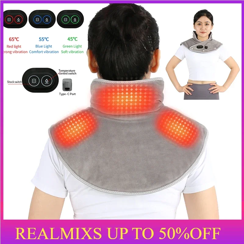 

Electric Heating Shoulder Neck Pad USB Cervical Massager Vibration Shawl Brace Wrap Thermal Compress Relieve Fatigue Relax Tools