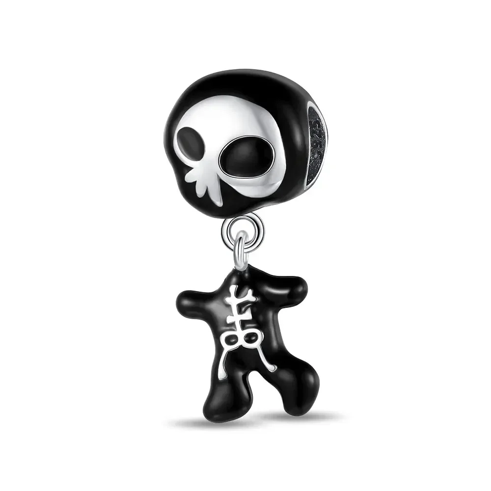 925 Sterling Silver Skull Witch Series Pendant Beads Fit Pandora Women Charms Original Design Bracelets New DIY Jewelry Gifts