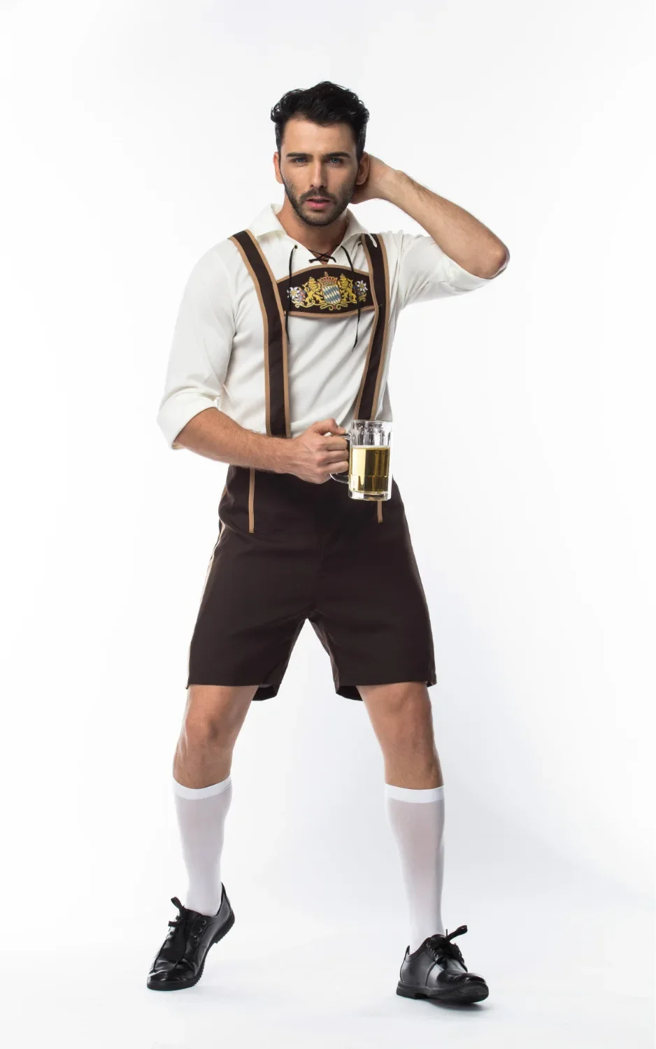 M-XXXL Men's Oktoberfest Costume Suit German Beer Festival Lederhosen Male Cosplay Halloween Clothing