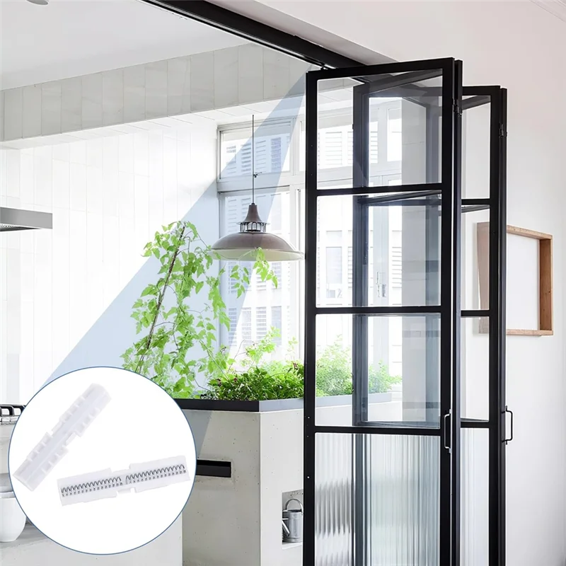 B45C ثنائية الطي باب الربيع الشريحة السكك الحديدية 6 قطعة دليل الباب ثنائي الطي ، دليل الشريحة باب خزانة ثنائية الطي لمسار حماية التثبيت العلوي