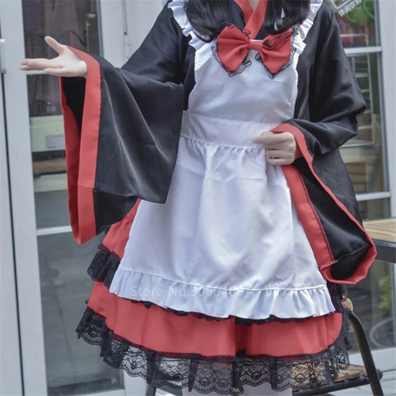 Robe Kimono de Style Japonais pour Fille, Costumes de Cosplay Anime Kawaii, Barrage financièrement, Dentelle, Lolita, Haori, ixde Carnaval, UY7