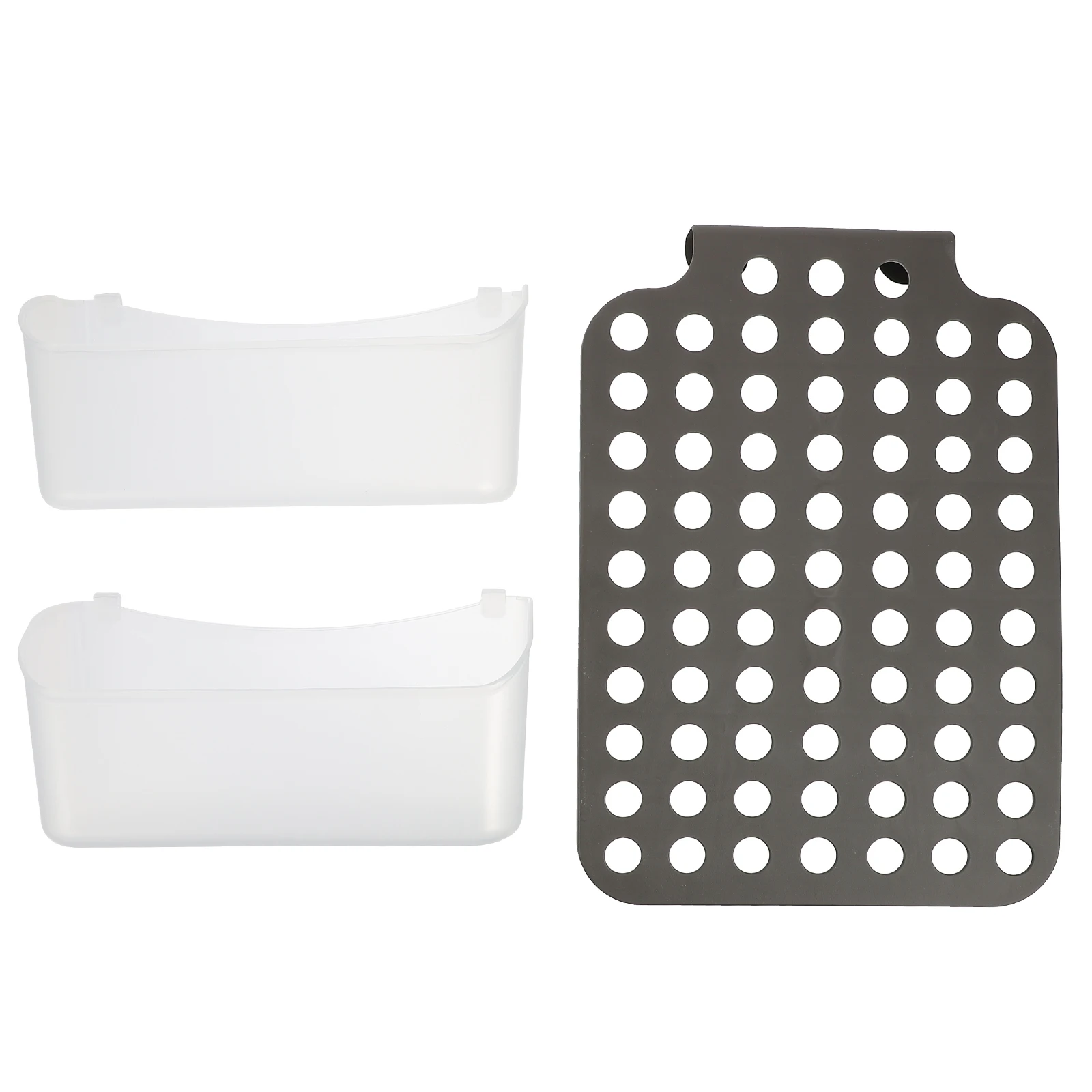 

Bathroom Hanging Basket Storage Rack Grey Multi purpose Kitchen PP Material Smooth Surface Easy Hang