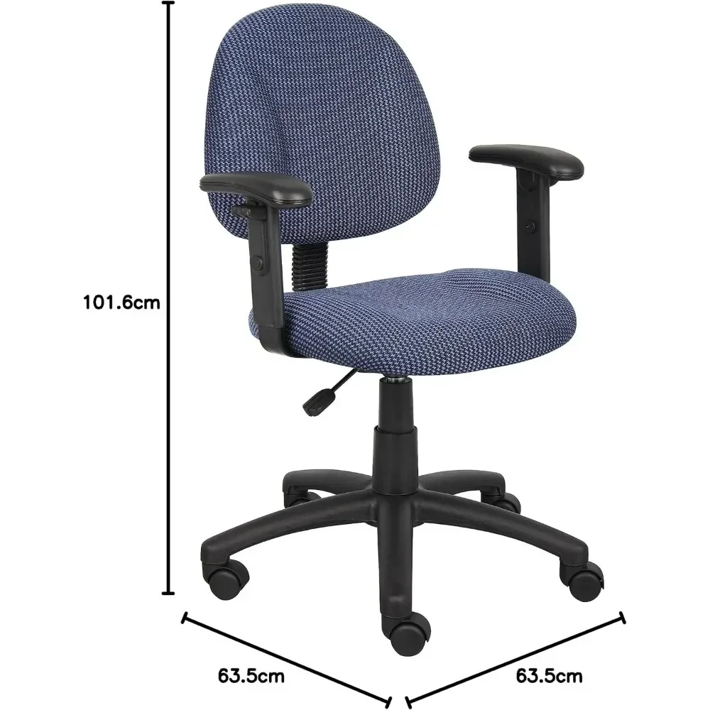 Perfect Posture-Silla de tarea de tela Delux, sillón con brazos ajustables en azul