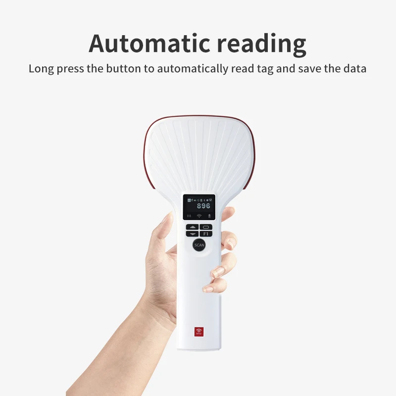 4/15M Long Read Range UHF Scanner 128MB Memory BT 4.0 RFID Handheld Reader with 1.3inch LCD Screen