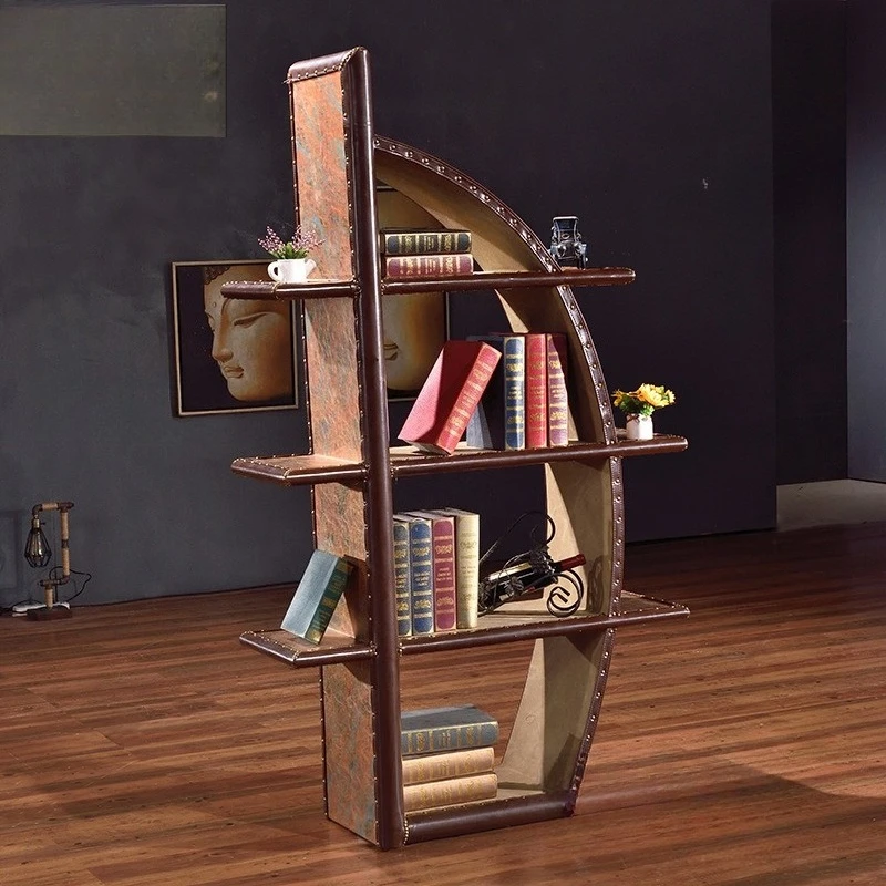 

Industrial style file rack American retro shelf Personalized multi-layer magazine rack Display shelf Creative bedroom bookshelf