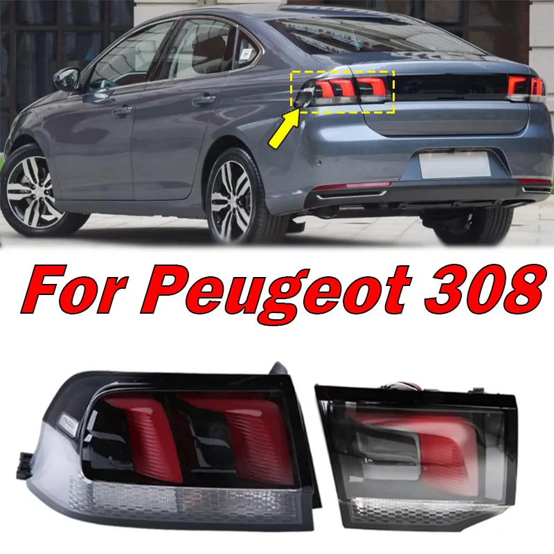 

Для Peugeot 308, автомобильные внешние аксессуары, задний задний фонарь, предупреждающий стоп-сигнал, сигнальная лампа, фары дальнего света, автоматический задний фонарь в сборе
