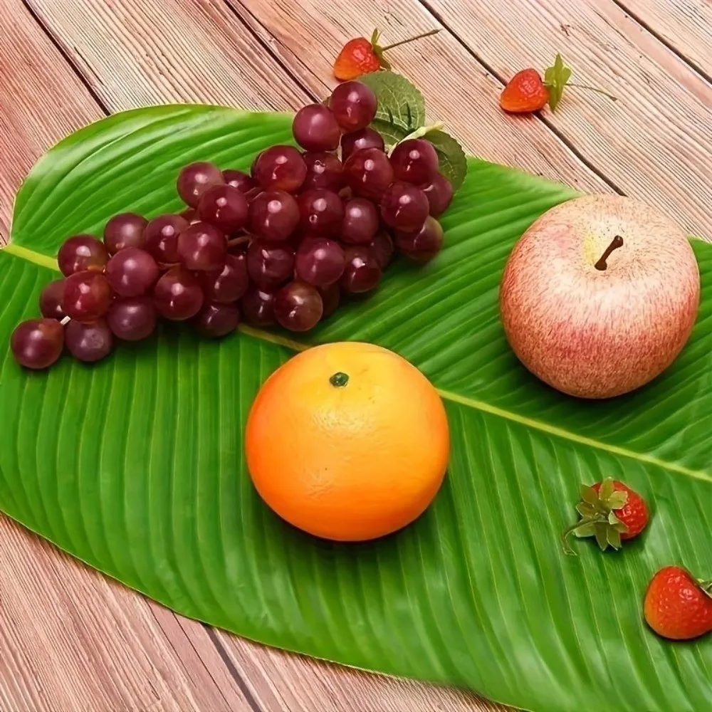 5Pcs Heat Resistant Artificial Banana Leaves Coasters Decor Waterproof Faux Lotus Leaf Anti Skid Simulation Place Mat