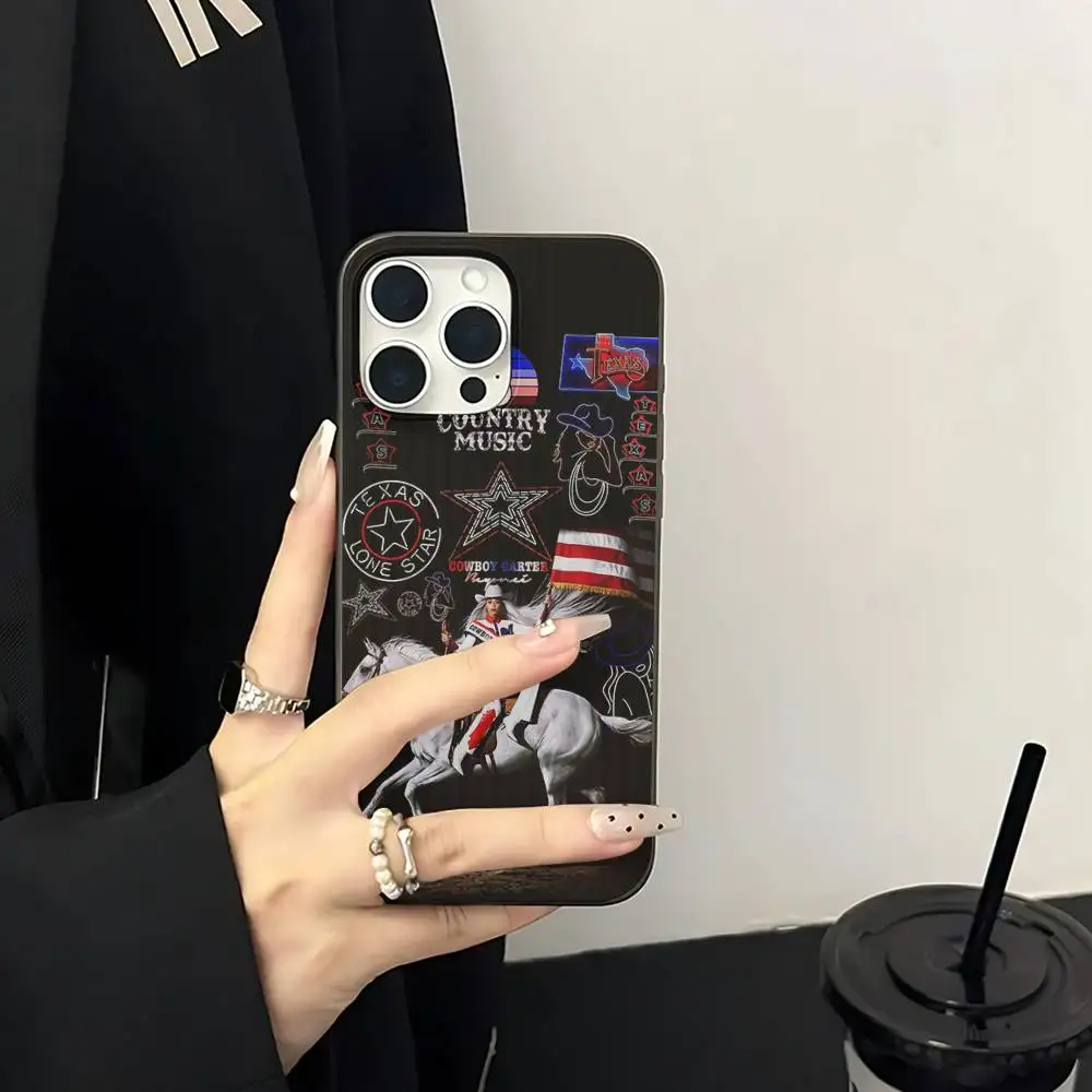 Бейонсе Ковбой для iPhone 17, 16, 15, 11, 12, 13, 14 Pro Max Plus Pro, гофрированный полупрозрачный задний чехол для телефона