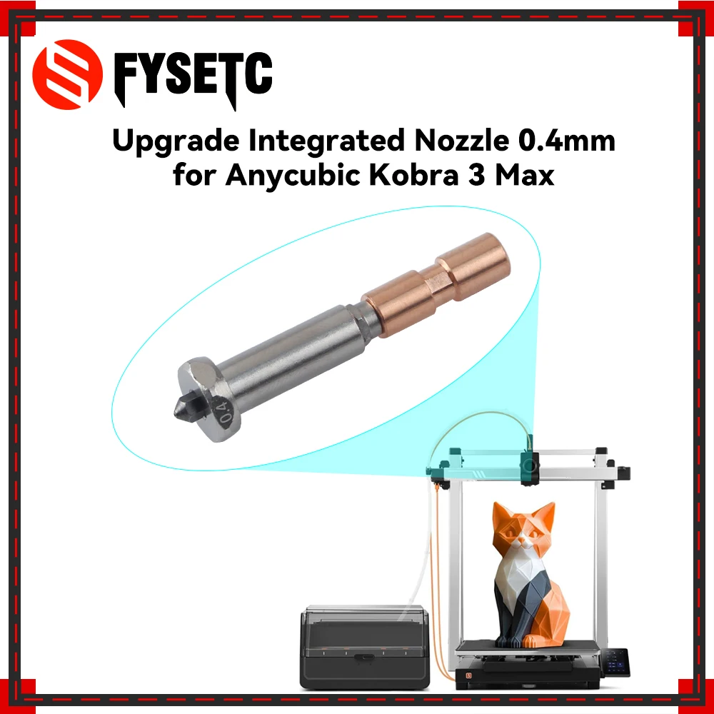 

Запасная часть для 3d-принтера Anycubic Kobra 3 Max, обновленная встроенная насадка 0,4 мм, красная медь для 3d-принтера Anycubic