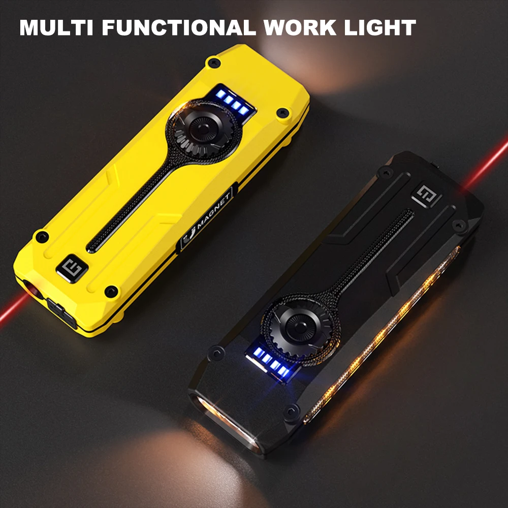 Asafee Multi-function EDC Flashlight RGB Outdoor Rechargeable Lamp Pulsator Button White UV Work Light Ultra-thin Pocket Torch