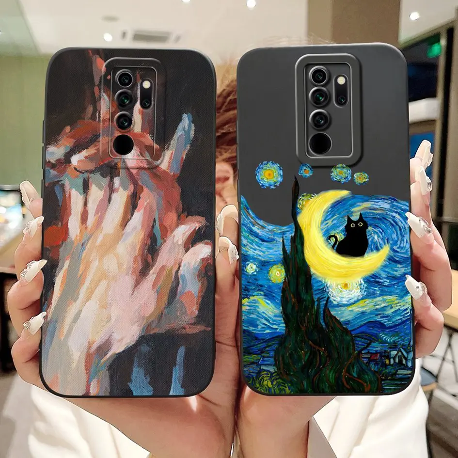 For Xiaomi Redmi Note 8 Pro Case Fashion Painted Shockproof Silicone Square Lens Protective Cover on Redmi Note 8 Pro Capa 6.53"