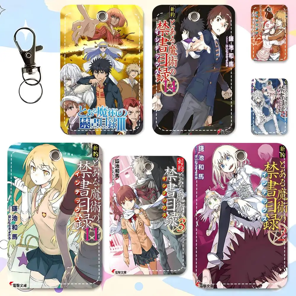1pc Souyaku Toaru Majutsu No Index Card Case Keychain Access Card Bag Key Tag Ring Leather Card Holder Key Ring Access