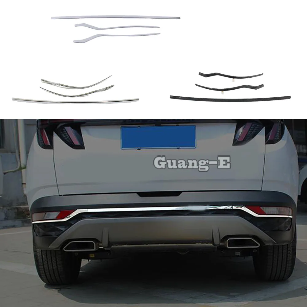 For Hyundai Tucson L 2021 2022 2023 2024 Styling Cover Rear Fog Light Trim Strip Bumper Frame Plate Lamp Trunk Sticker Trim 3PCs