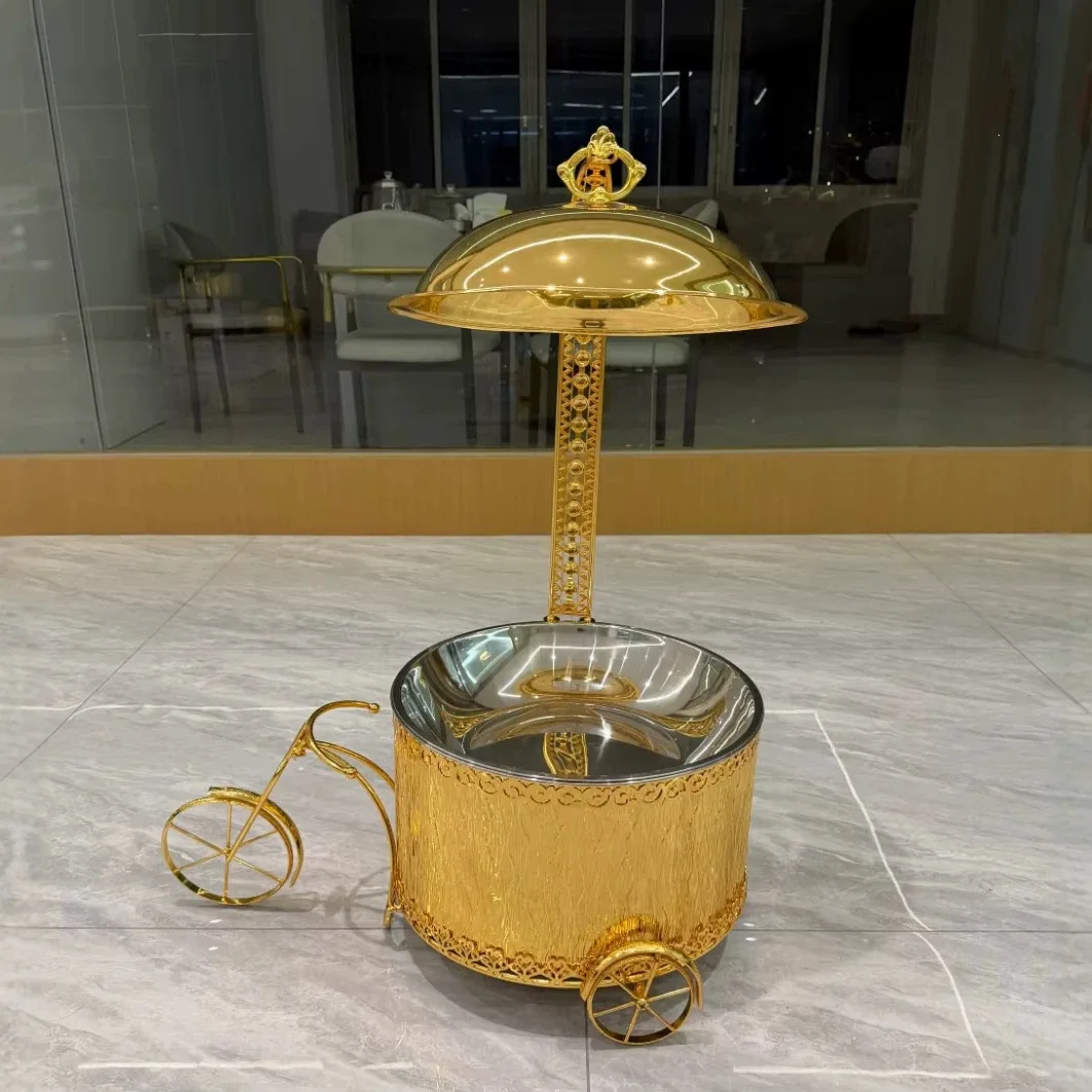 Factory Direct Compatible with Cross-Border Wedding Hotel Stainless Steel Gold 8L Buffet Catering Insulator