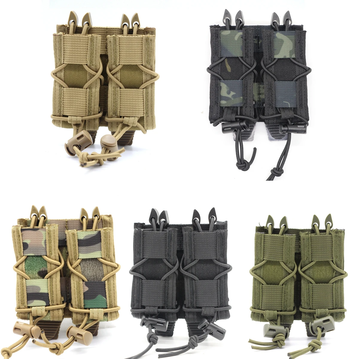 9mm Magazine Pouch Tactical Molle Double Magazine Pouch Double-Layer Mag Pouches Universal Cartridge Holder for Hunting CS Vest
