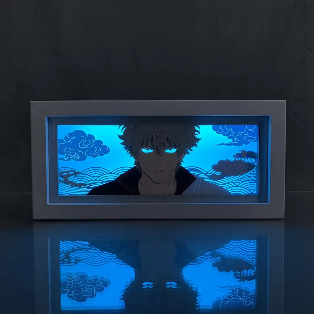 Anime Light Box Gintoki Sakata  Paper Carving Lightbox Kids Bedroom Decor Color Changing Manga Led Night Lamp Bedside Nightlight