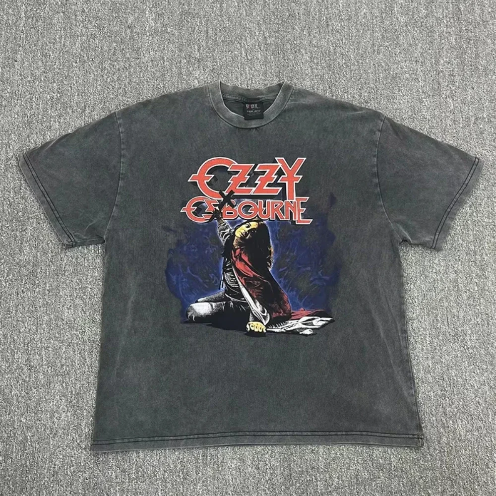 

Devil Metal Ozzy Osbourne Paranoid Washed T Shirts Streetwear Hip Hop T-Shirts Tees for Men Women Short Sleeve Harajuku Printing