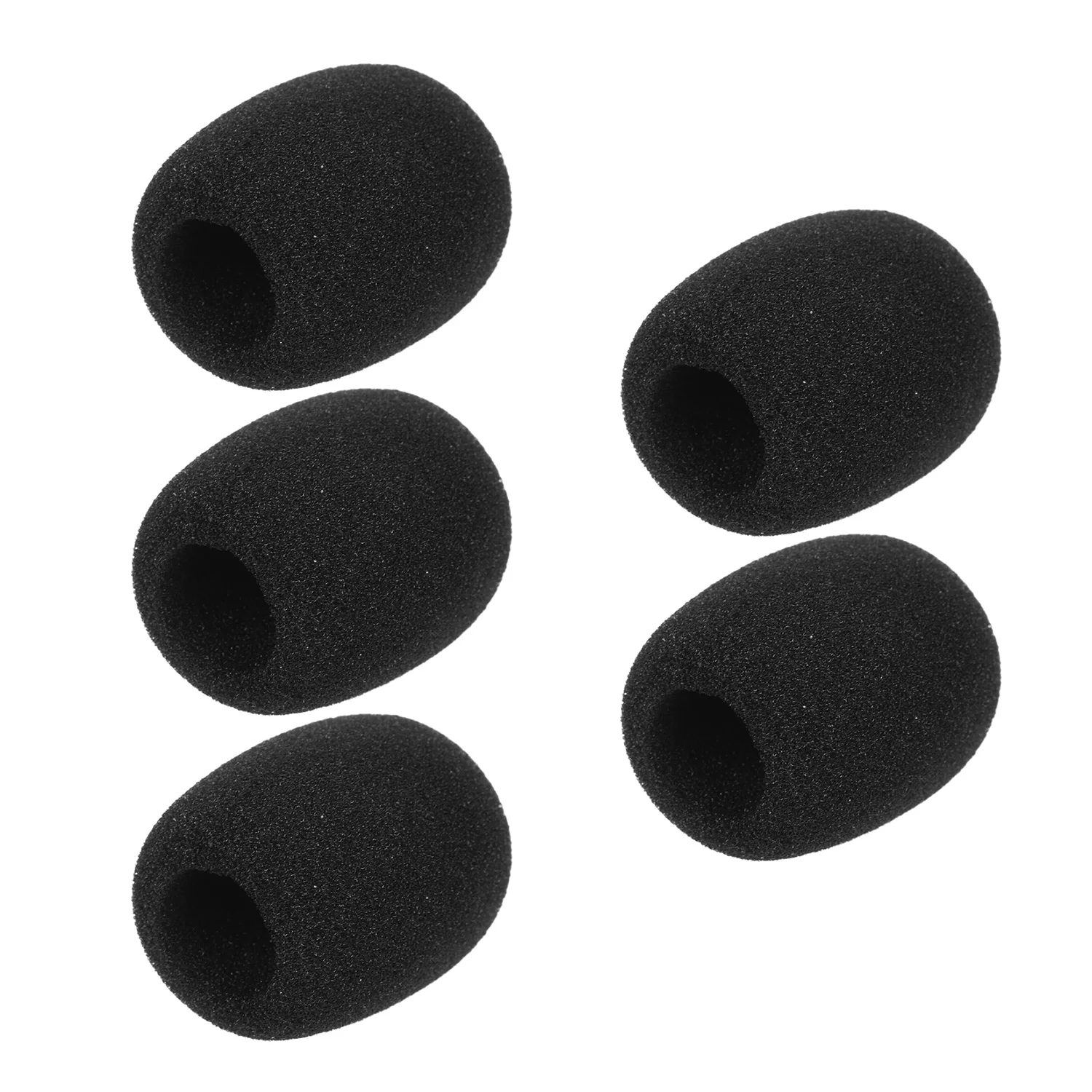 Mini Microfone pára-brisas Capas de Espuma, Mic Capas para Lapela Headset, Cores Pretas, Acessórios para Microfone, Pacote de 5Pcs