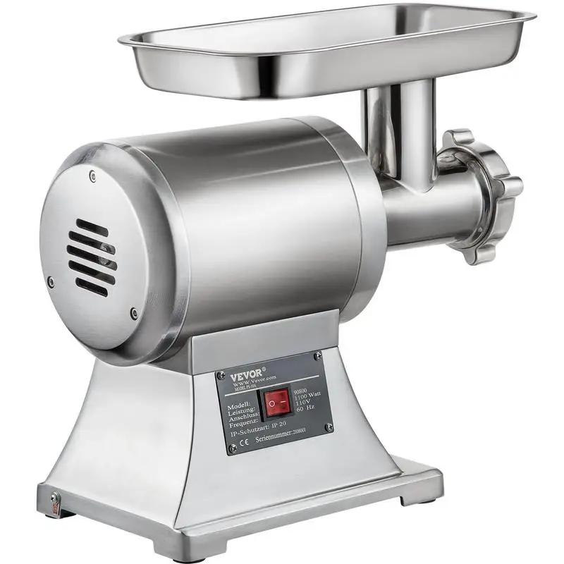 

Heavy-Duty Electric Meat Grinder, 1100W, 550LB/h, 220 RPM, Stainless Steel Mincer with 2 Blades, Grinding Plates & Stuffing